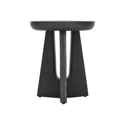 SIDE TABLE ROUND BLACK TEXTURED METAL