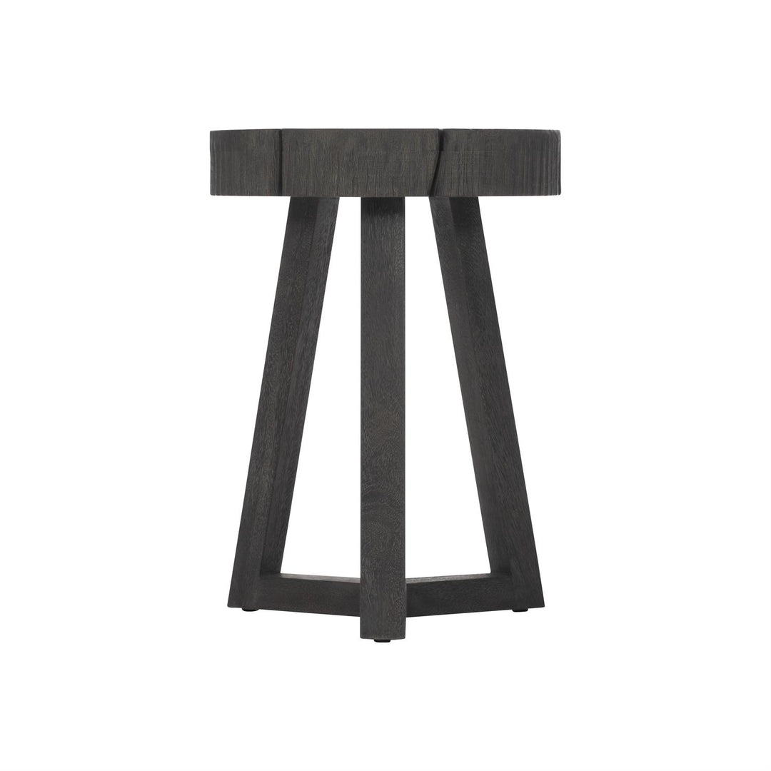 SIDE TABLE ROUND SLICED TEAK TOP #59917