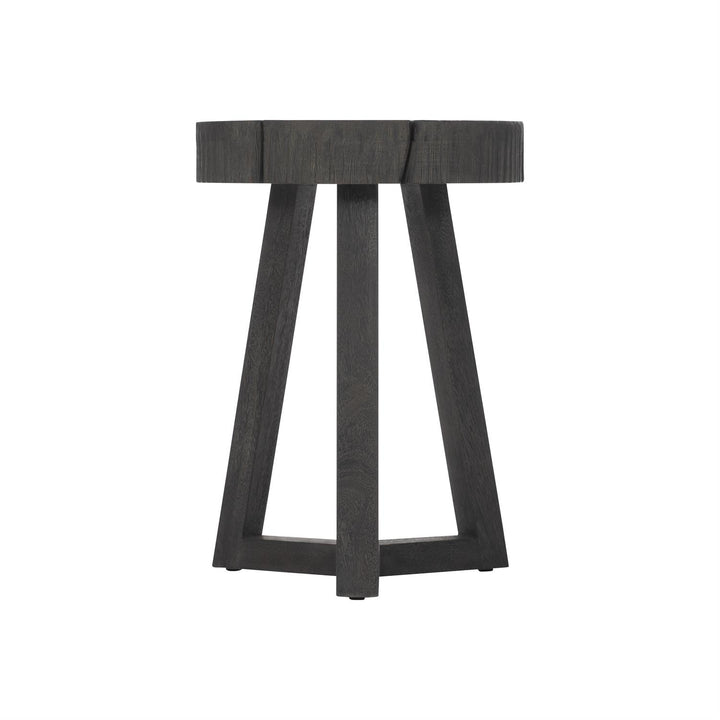 SIDE TABLE ROUND SLICED TEAK TOP #59917