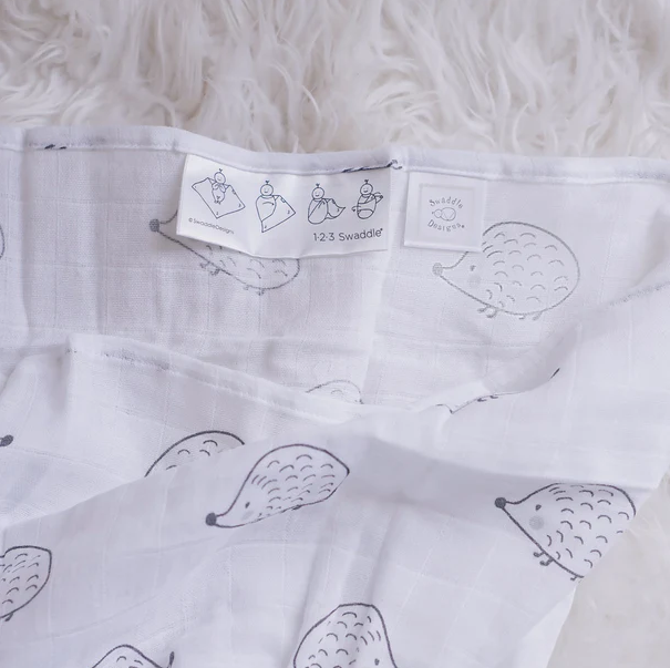 BLANKET MUSLIN HEDGEHOG BLACK #66442