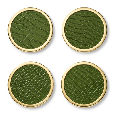 AERIN COASTERS CROC LEATHER - SET OF 4 (Available in 2 Colors)