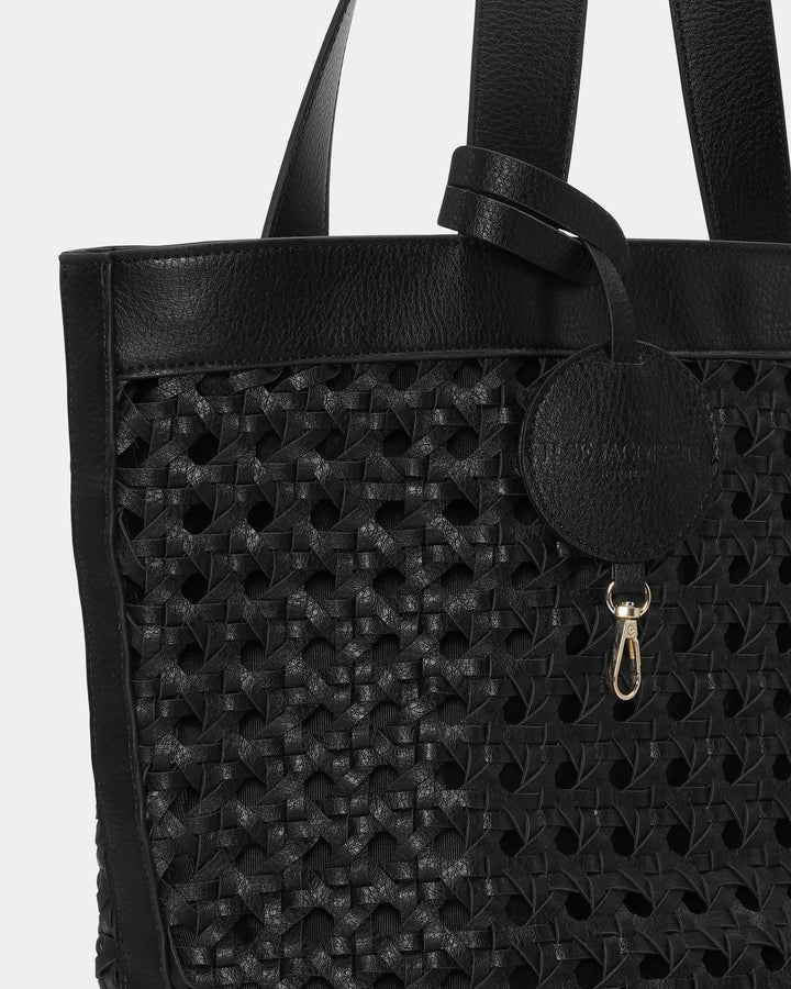 TOTE BAG BLACK BRAIDED BLACK