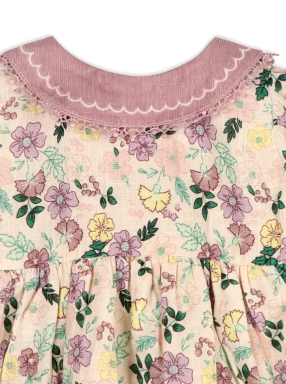 DRESS+BLOOMER FLORAL COLLAR LILAC S/2 (Available in 2 Sizes)