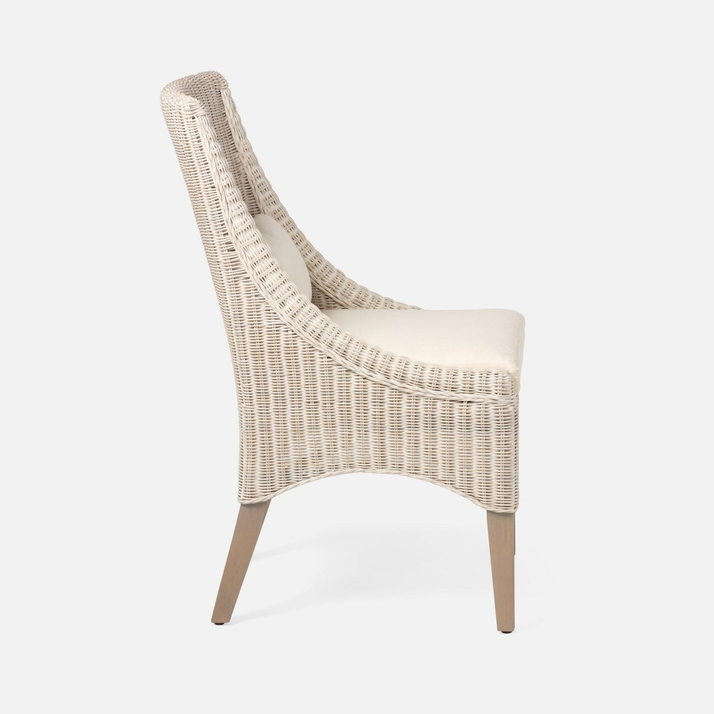 CHAIR DINING WHITE WICKER