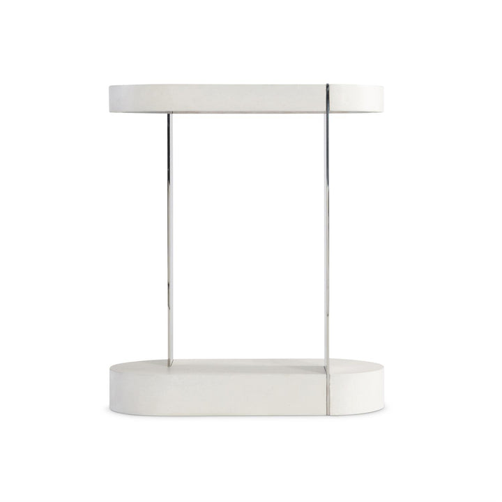 ACCENT TABLE OVAL WHITE WOOD & METAL #71780