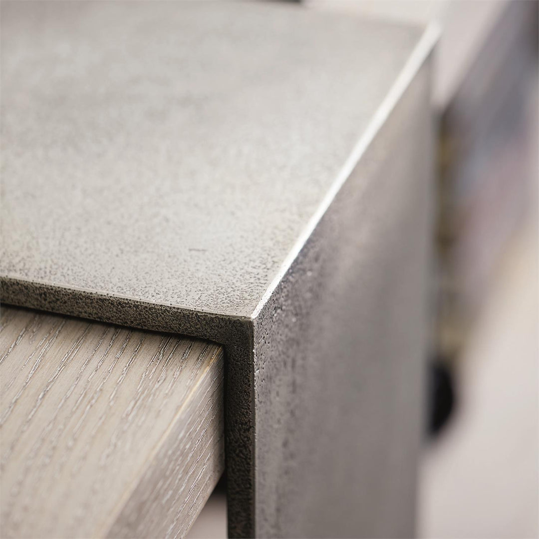 CONSOLE OAK WITH METAL BAND #73110