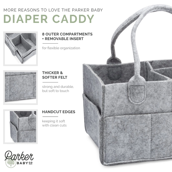 PARKER BABY CADDY DIAPER GREY (Available in 2 Sizes)