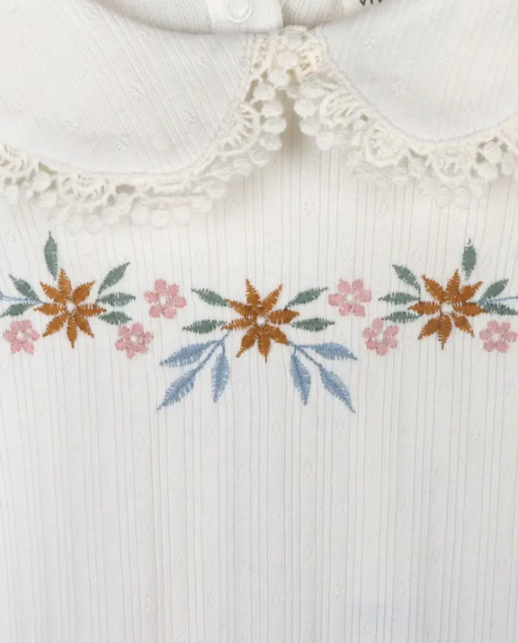 FOOTIE FLORAL&RUFFLE NATURAL