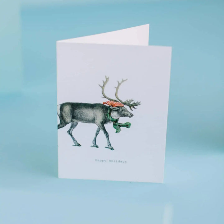 GREETING CARD "HAPPY HOLIDAYS REINDEER"