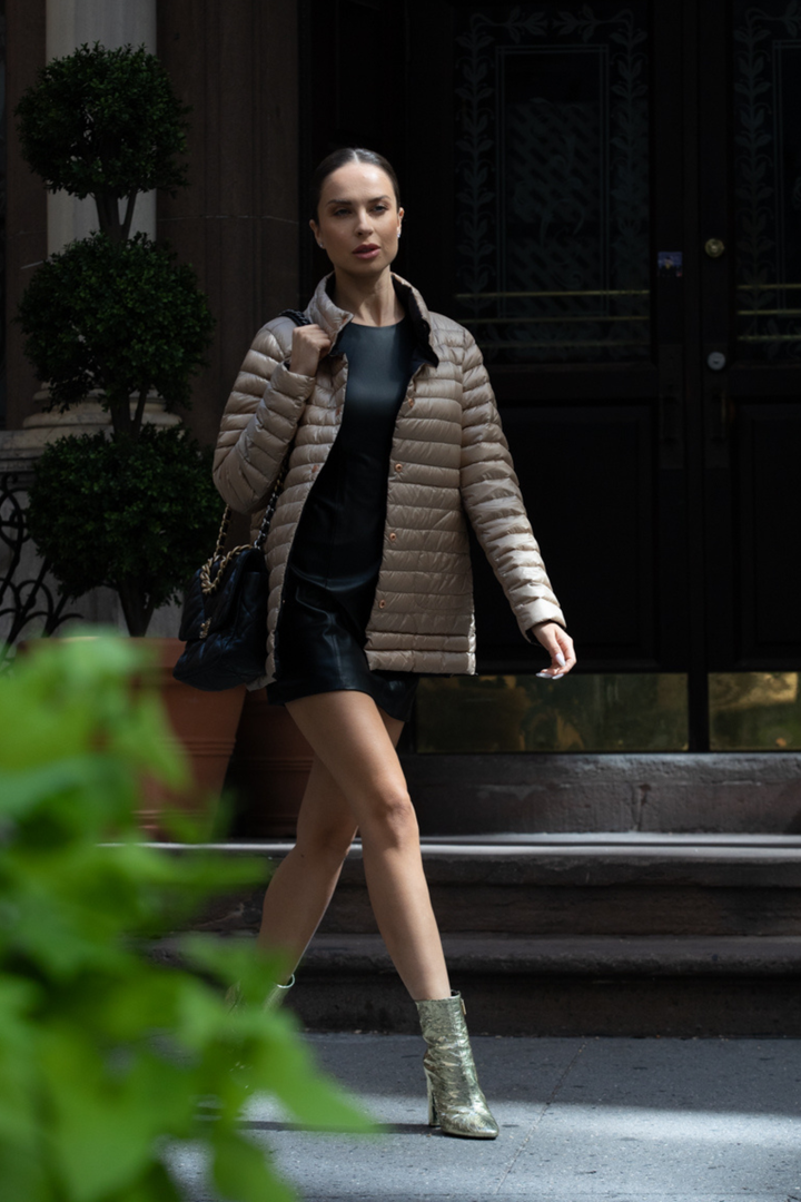 COAT REVERSIBLE DOWN 2 IN 1 MATTE BLACK TAUPE THE KNIGHTSBRIDGE