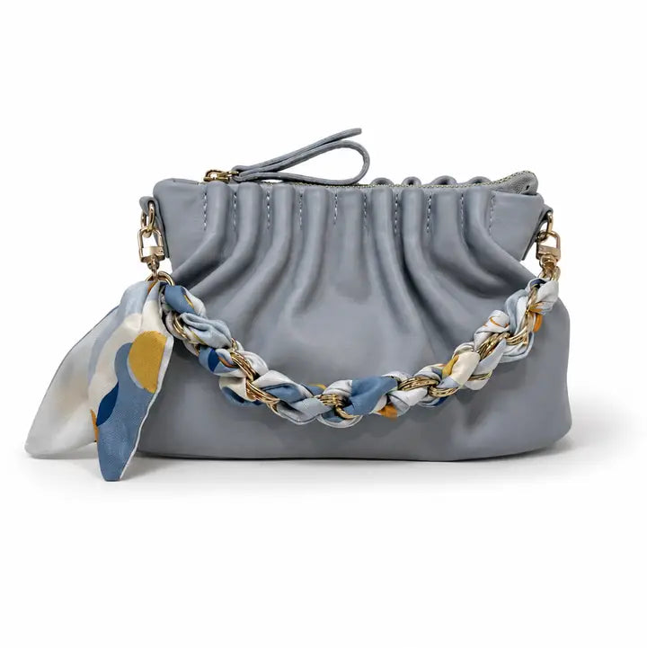 CLUTCH AND CROSSBODY BAGGENUINE ITALIAN LEATHER WITH CHAIN