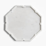 TRAY WHITE MARBLE LOTUS
