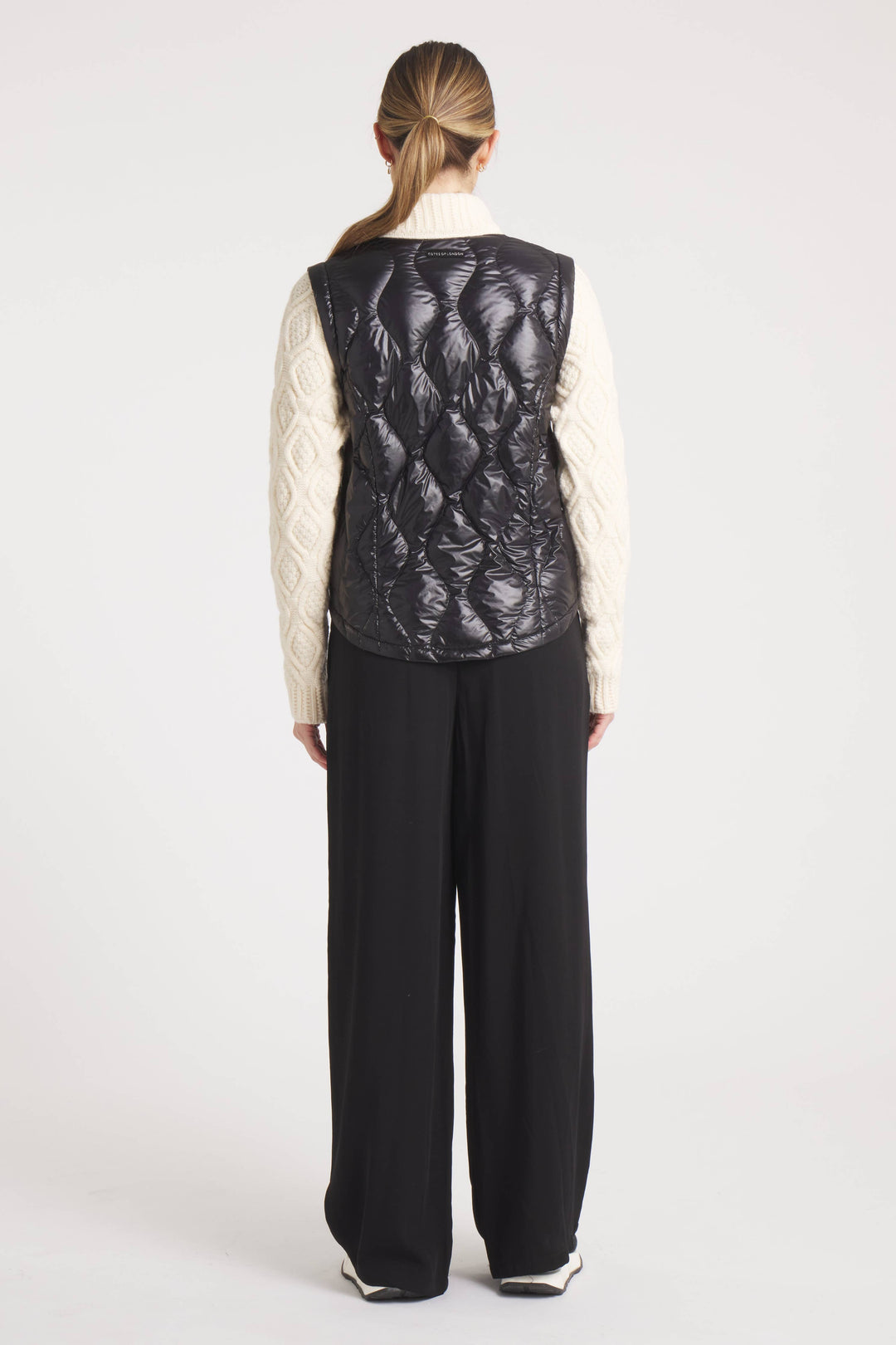 JACKET WOOL QUILTED DOWN MIDNIGHT BLACK BEIGE THE HYDE