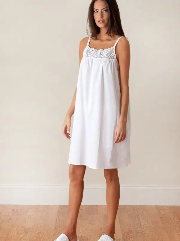 NIGHTGOWN LACE BODICE WHITE