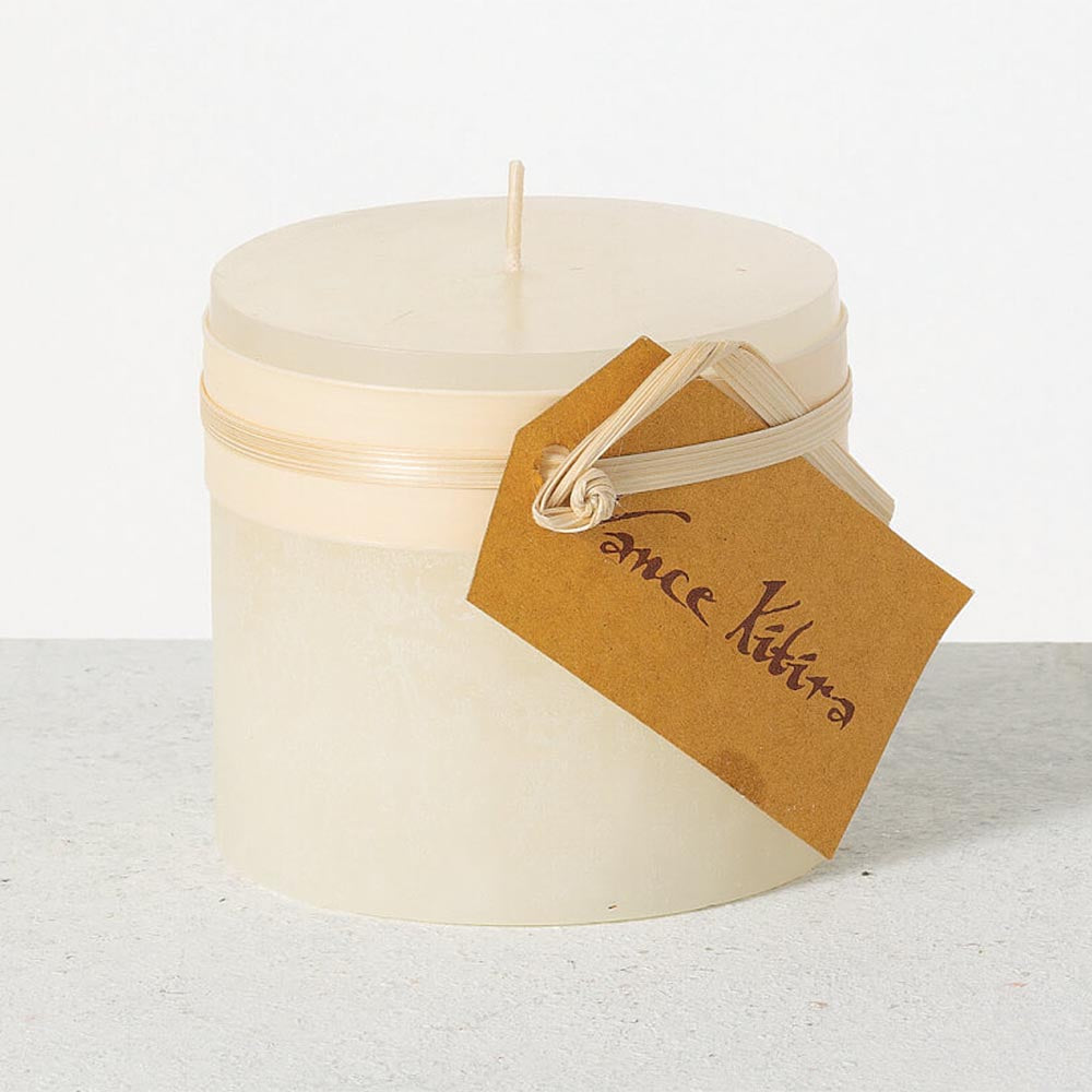 CANDLE TIMBER PILLAR WHITE (Available in 6 Sizes)