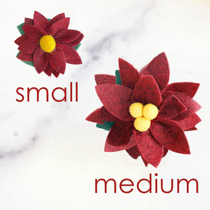DOG COLLAR FLOWER POINSETTIA