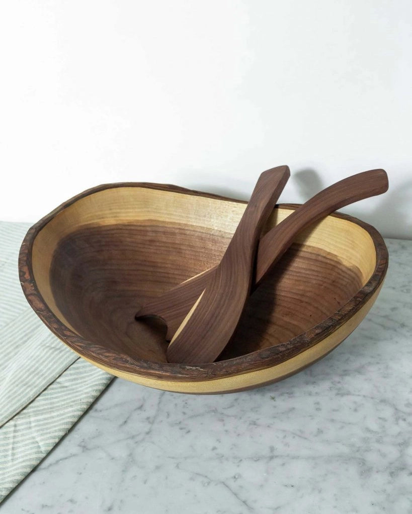 BOWL BLACK WALNUT OVAL 18"