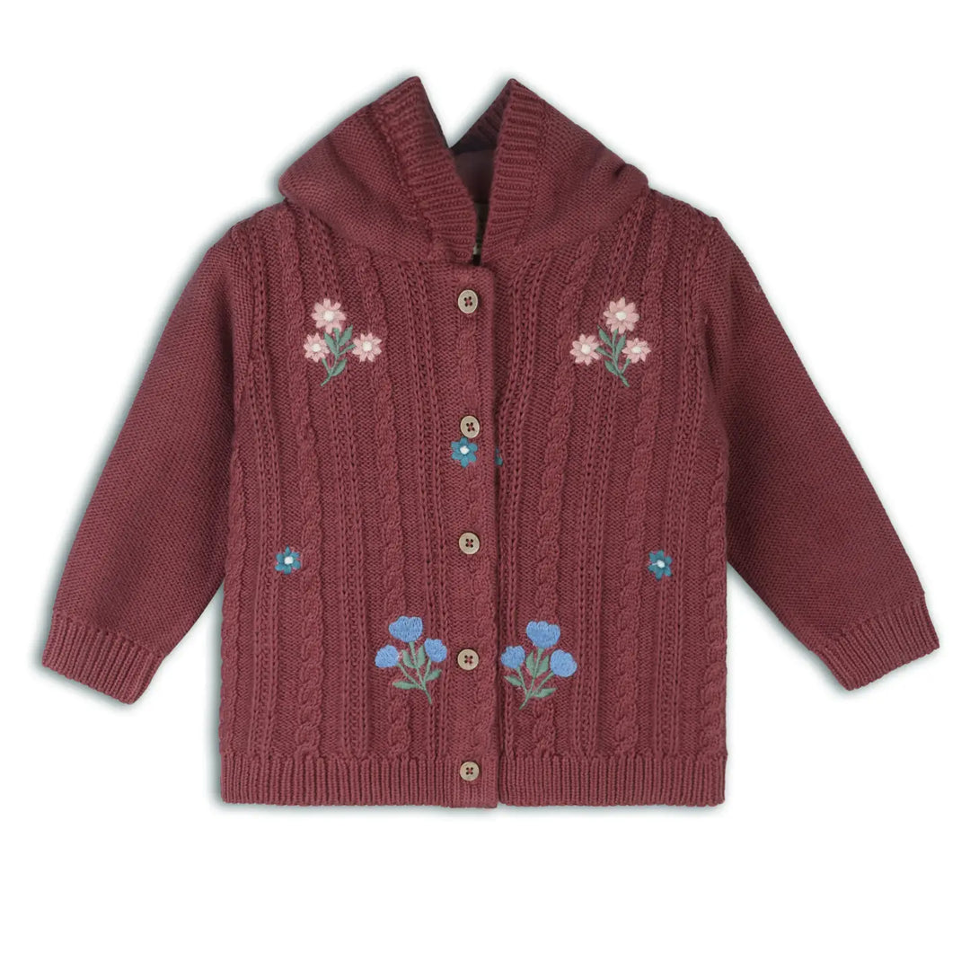 CARDIGAN FLORAL HOODED