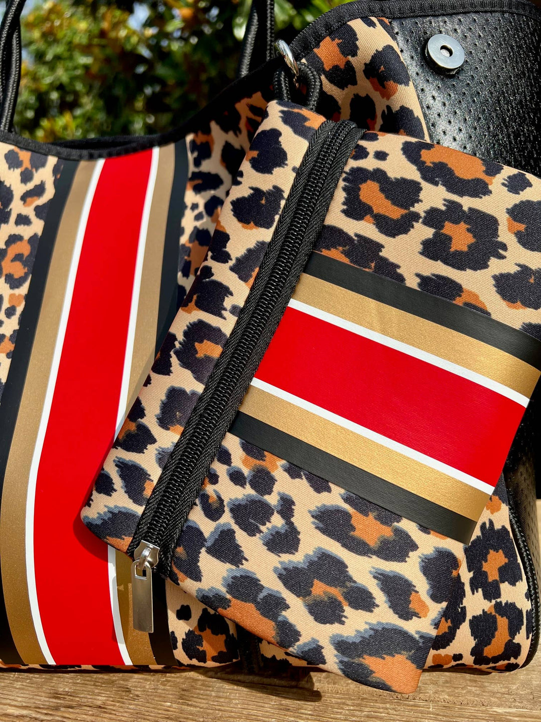 TOTE BAG LEOPARD RUBY RED/WHITE #78705