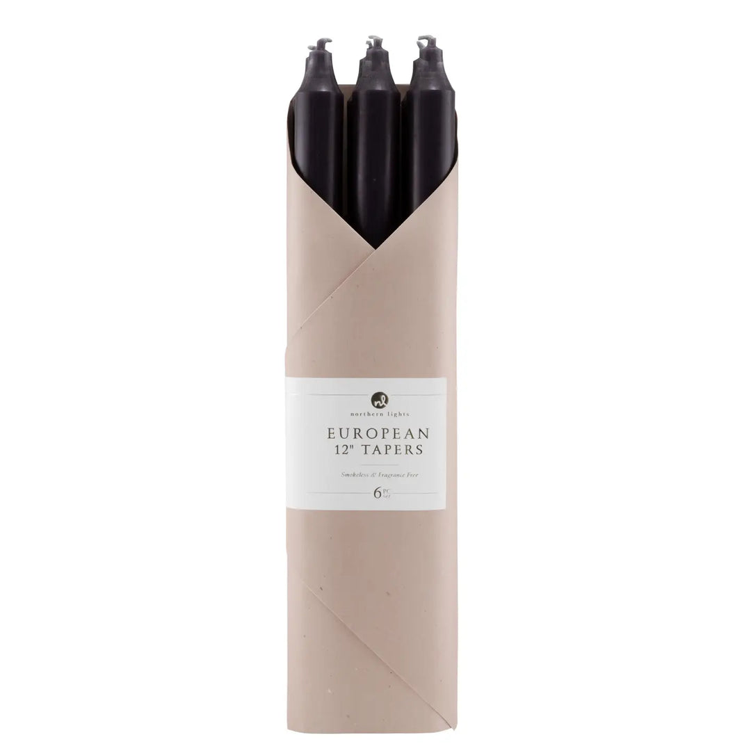 12" CANDLES TAPER GRAPHITE 6PC PACK
