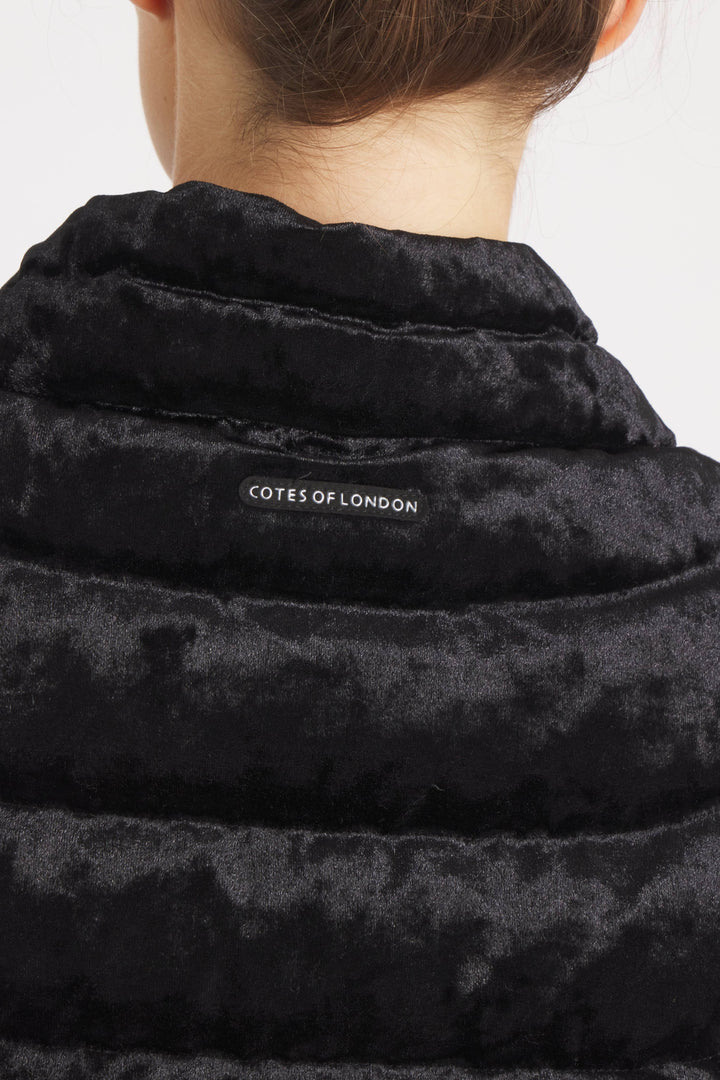 3/4 SLEEVE JACKET VELOUR DOWN MIDNIGHT BLACK THE SOHO