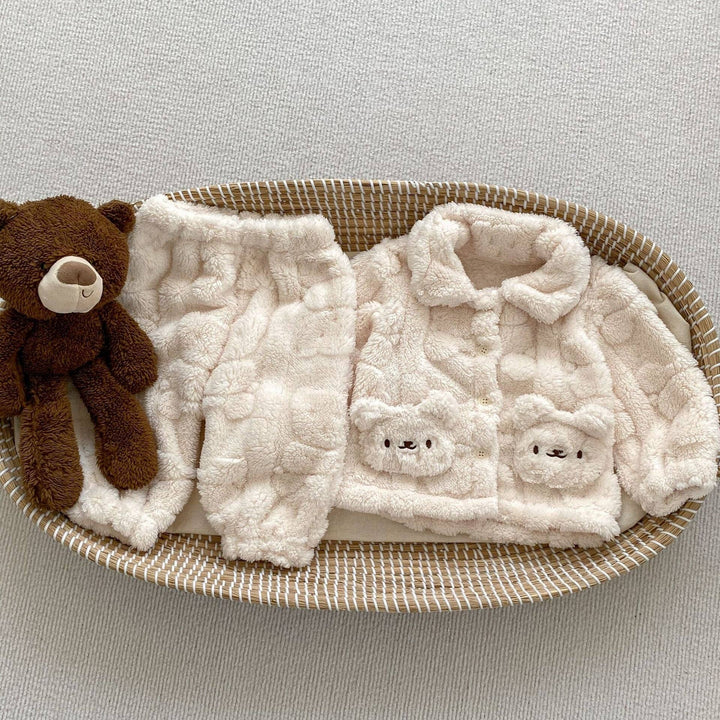 S/2 CARDIGAN & PANTS PLUSH BEAR