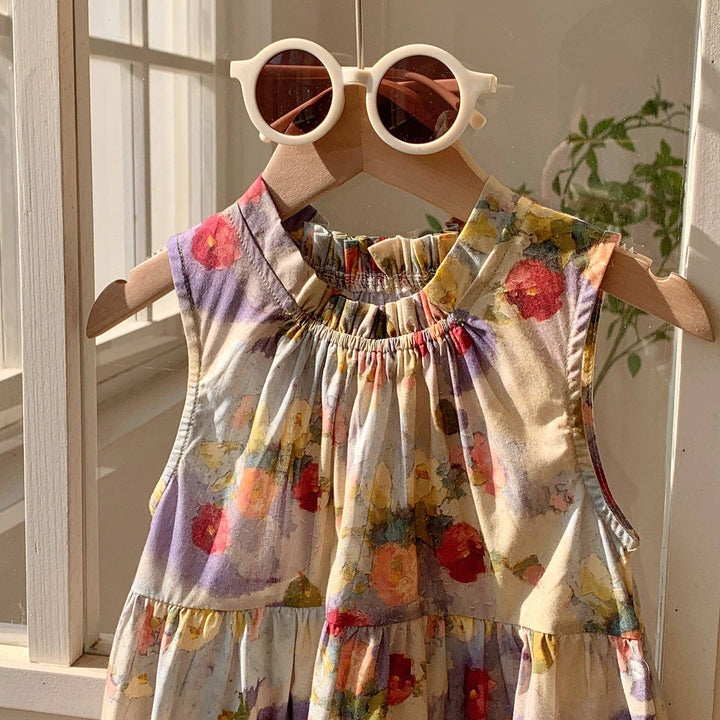 DRESS SLEEVELESS OIL-PAINTING FLOWERS
