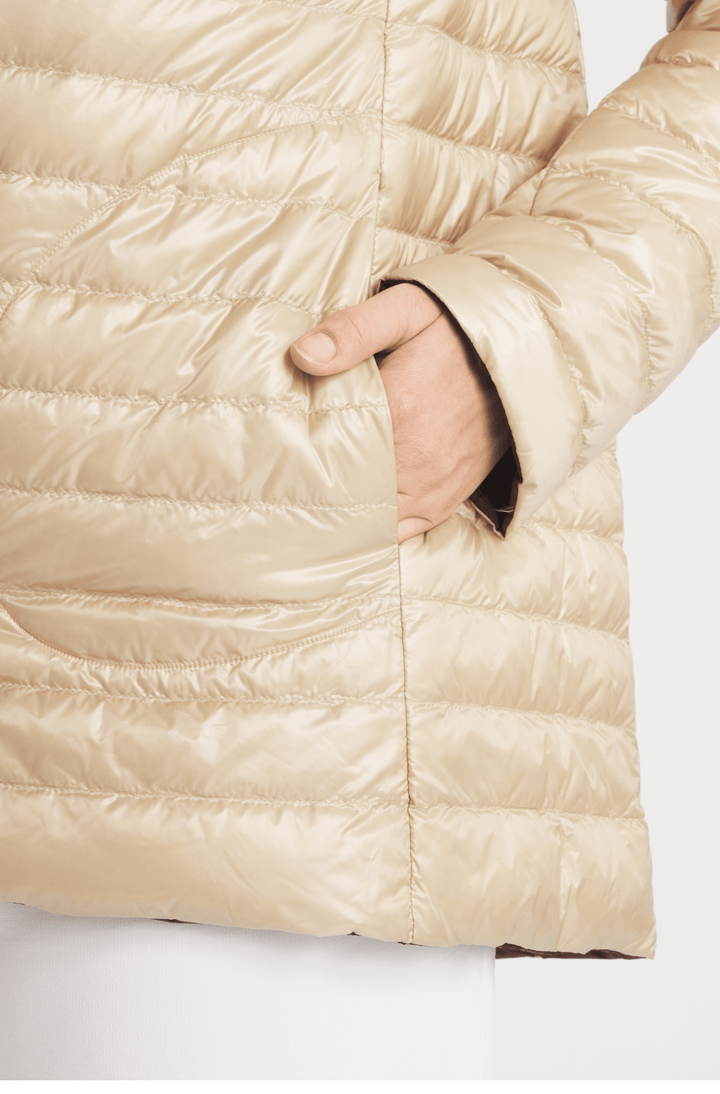 COAT REVERSIBLE DOWN 2 IN 1 MATTE BLACK TAUPE THE KNIGHTSBRIDGE