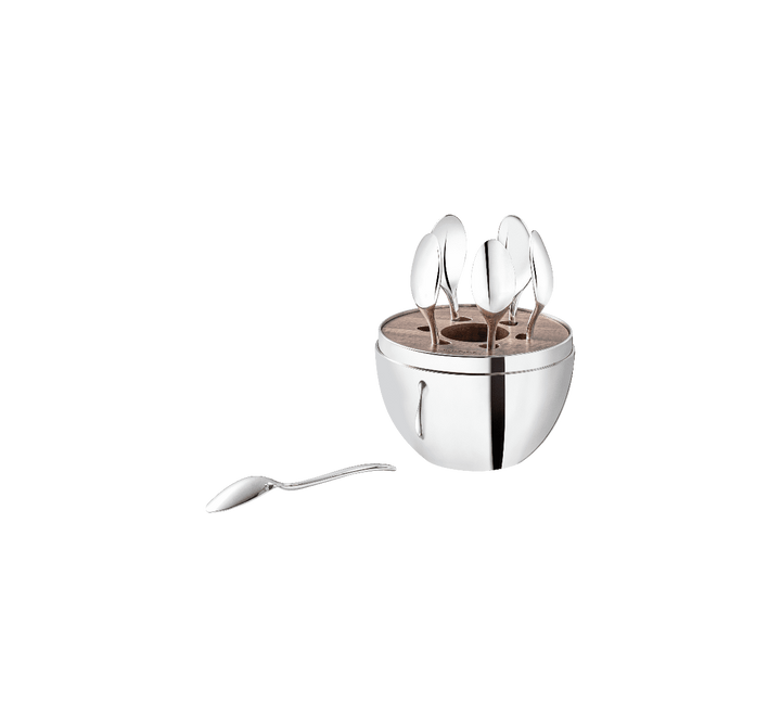 SPOON 6PC SET ESPRESSO SILVER-PLATED MOOD #33730