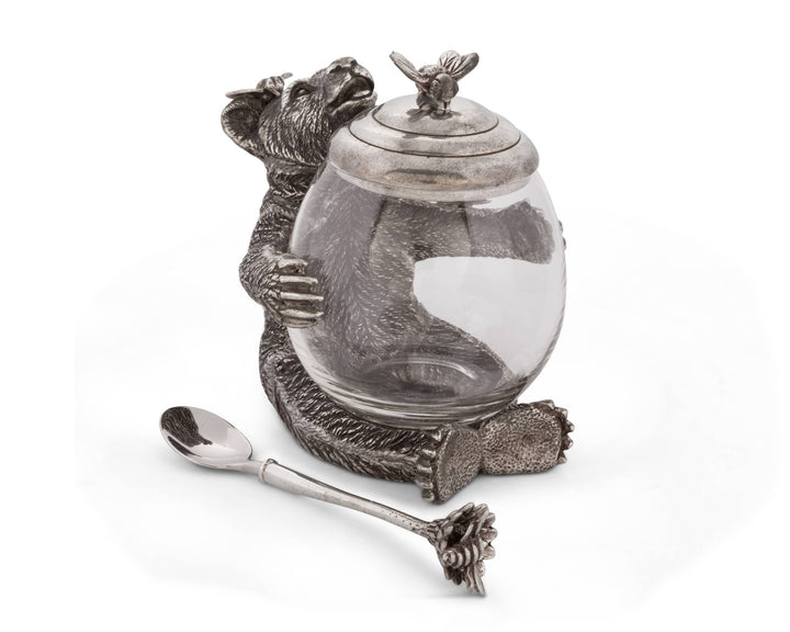 HONEY POT PEWTER BEAR
