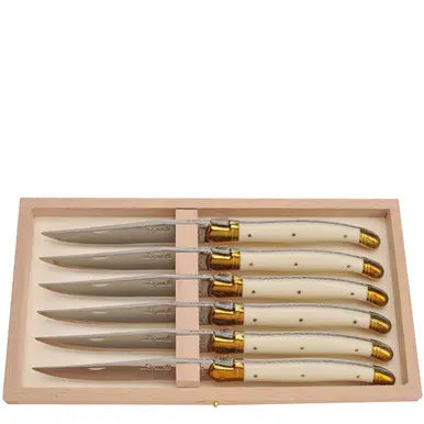S/6 STEAK KNIVES IVORY HANDLE