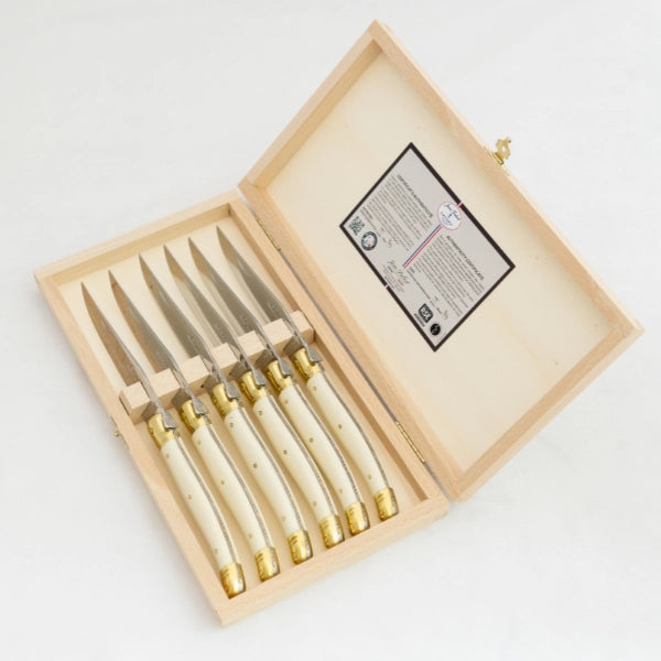 S/6 STEAK KNIVES IVORY HANDLE