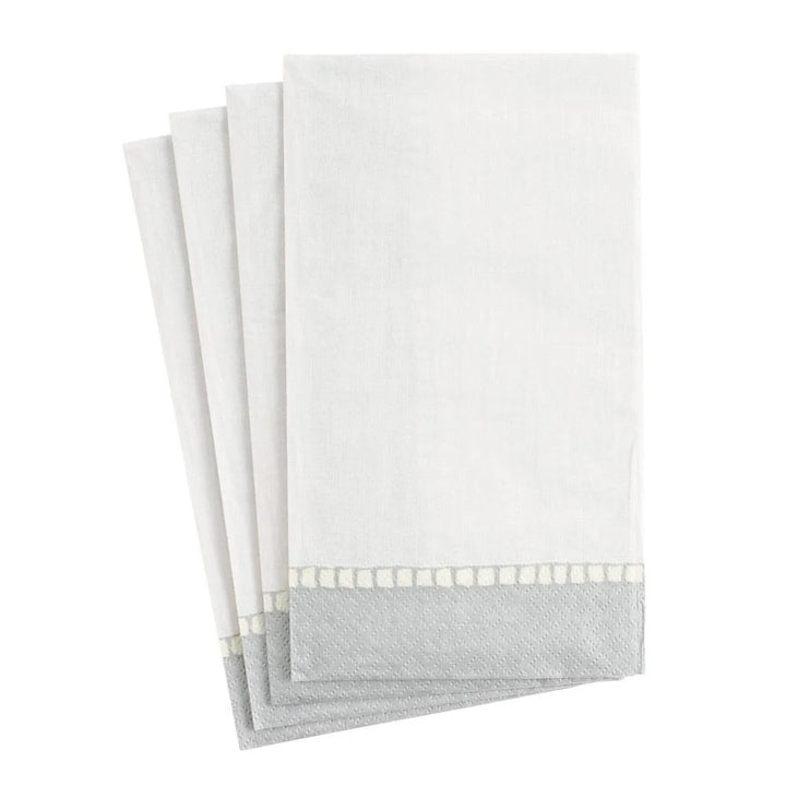 NAPKIN PAPER GUEST SILVER BORDER