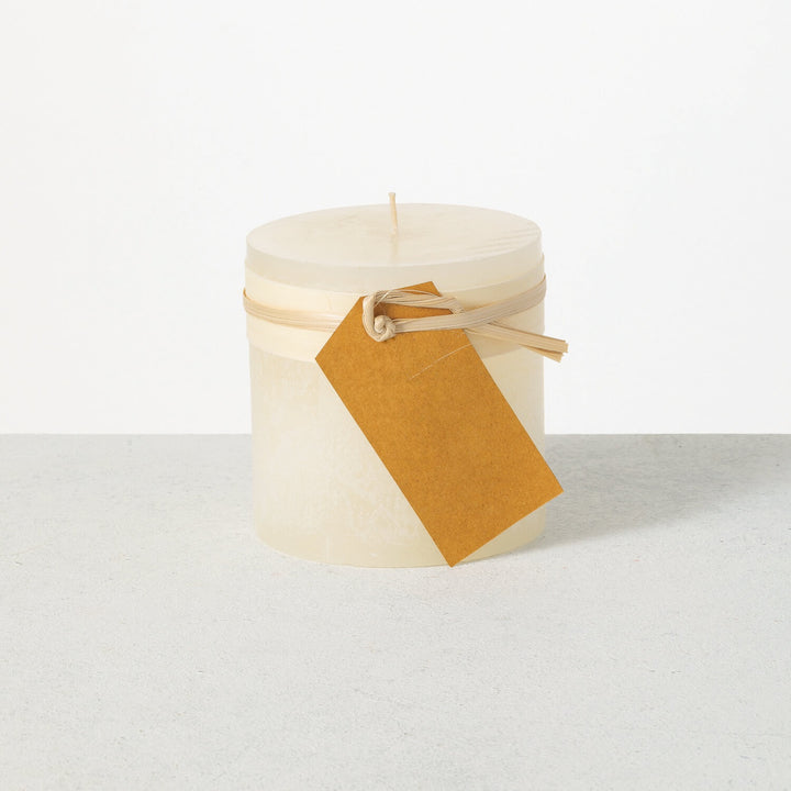 CANDLE PILLAR MELON WHITE