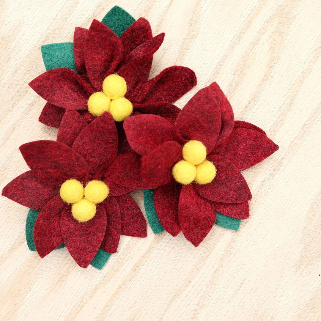 DOG COLLAR FLOWER POINSETTIA