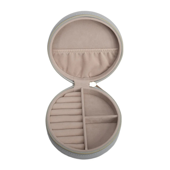 TRAVEL JEWELRY CASE ROUND QUILTED