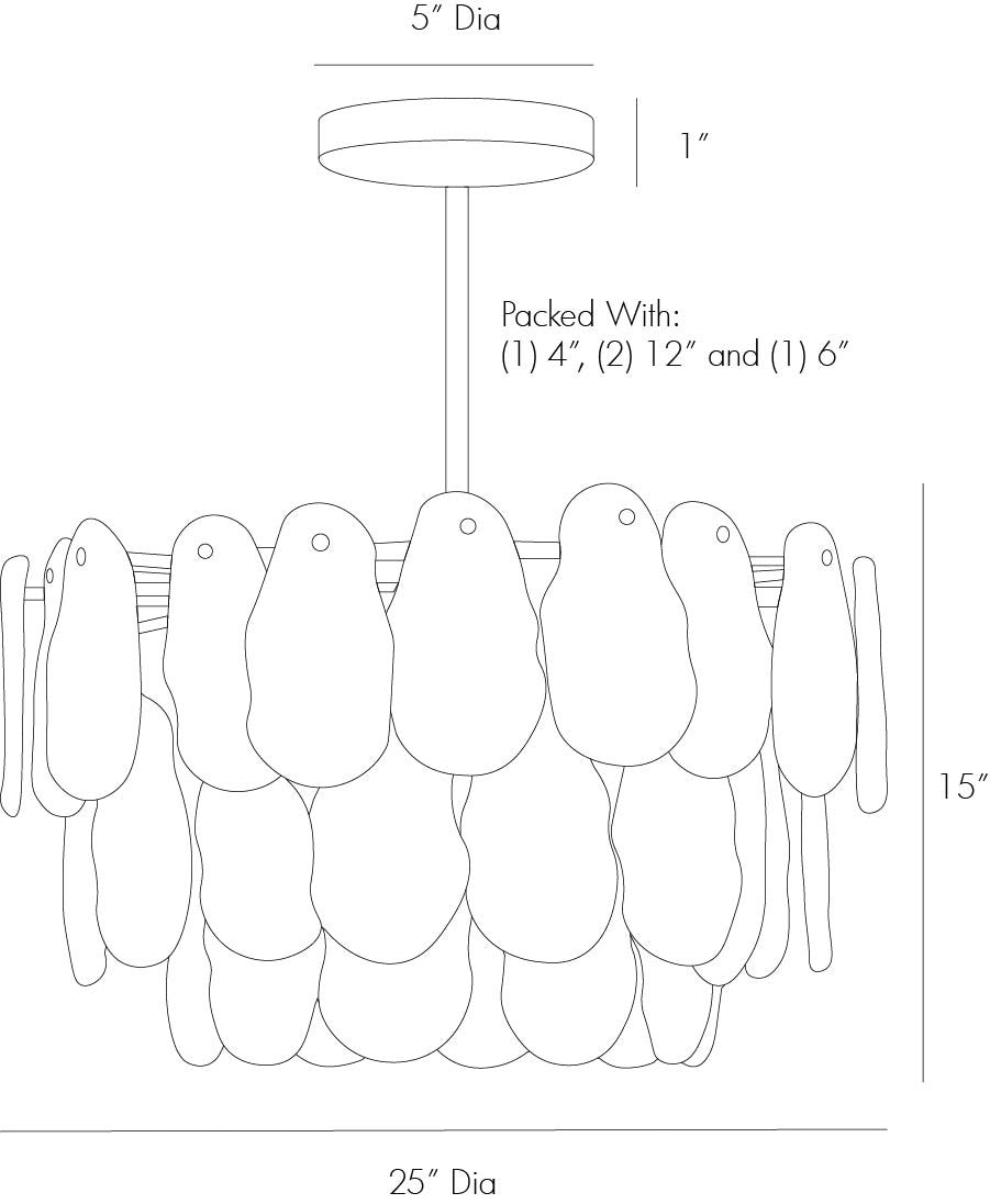 CHANDELIER 3-TIER GLASS #37520