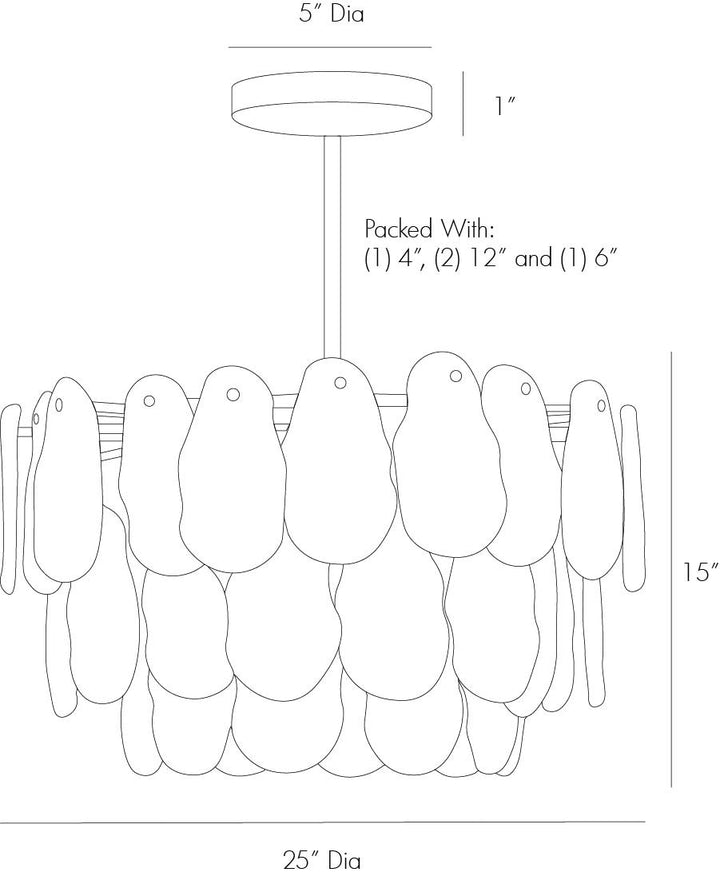 CHANDELIER 3-TIER GLASS #37520
