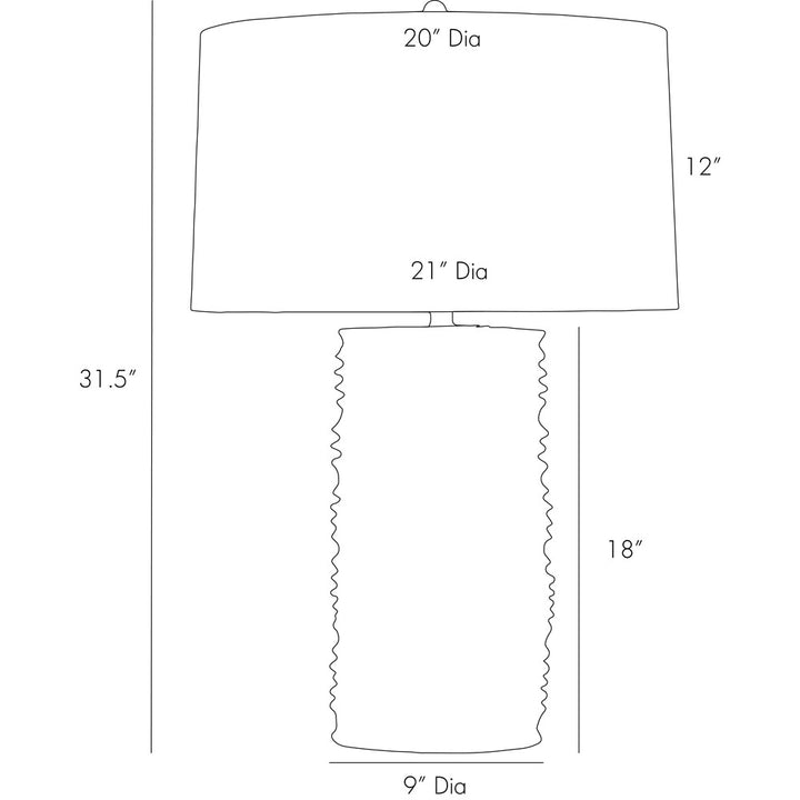 TABLE LAMP CERAMIC CELADON RIDGES (NRD) #37544