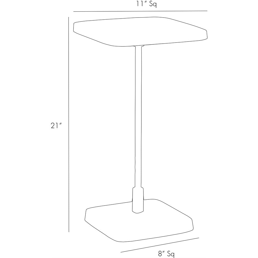 ACCENT TABLE SQUARE BLACK MIRROR TOP