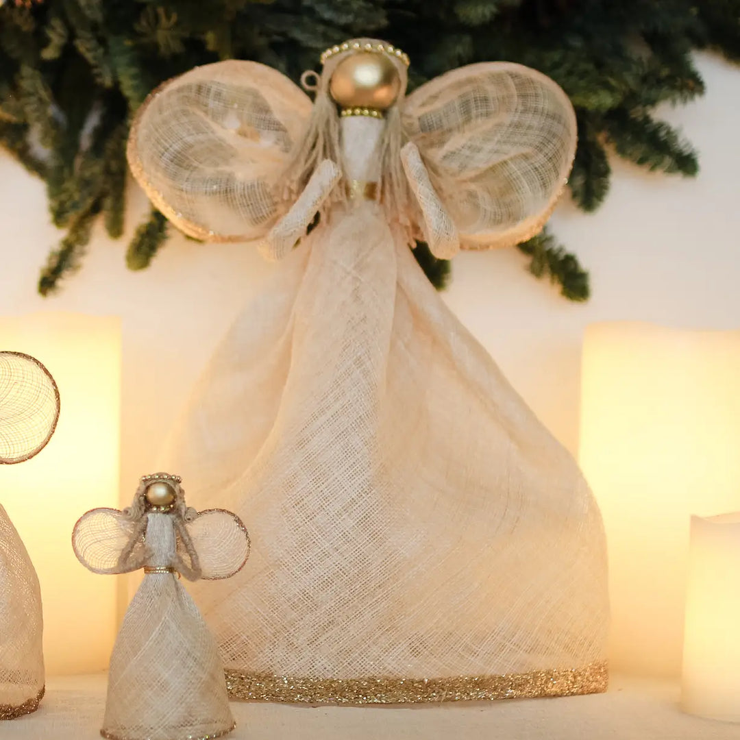 14" TREE TOPPER SINAMAY NATURAL/ GOLD