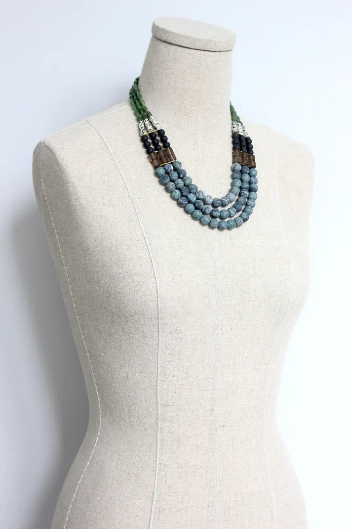 NECKLACE JASPER & GLASS