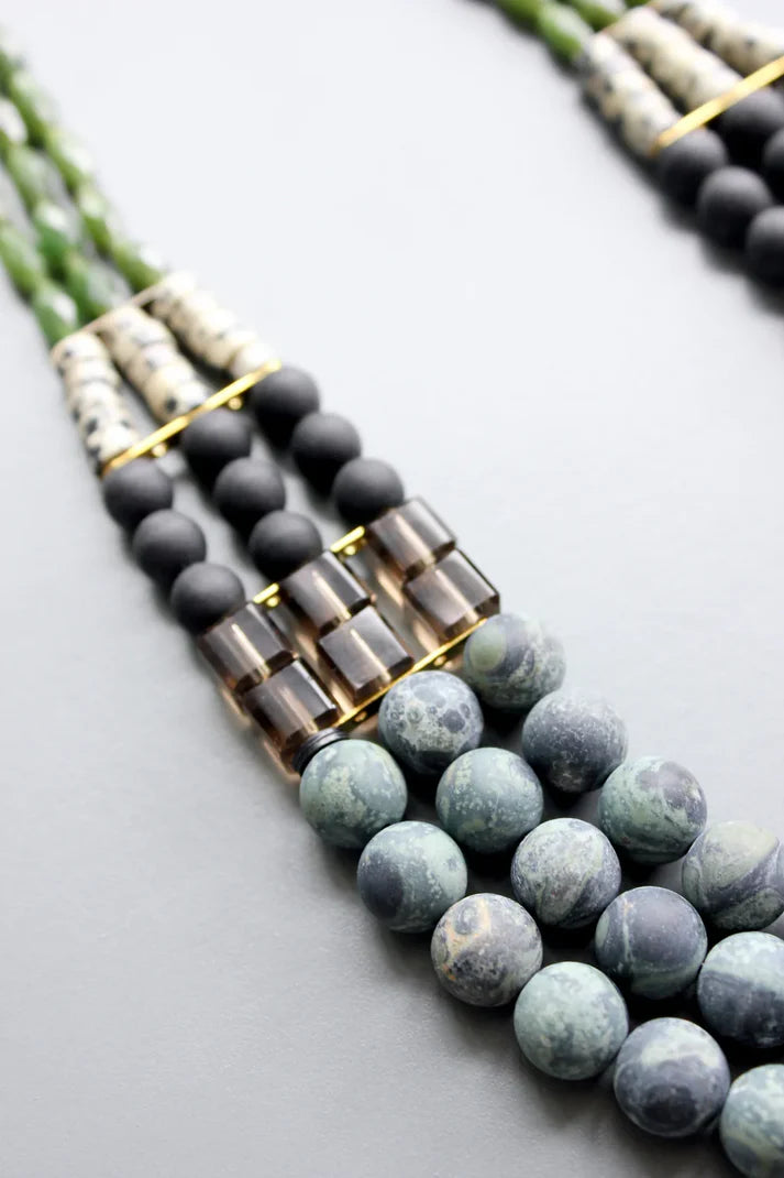 NECKLACE JASPER & GLASS