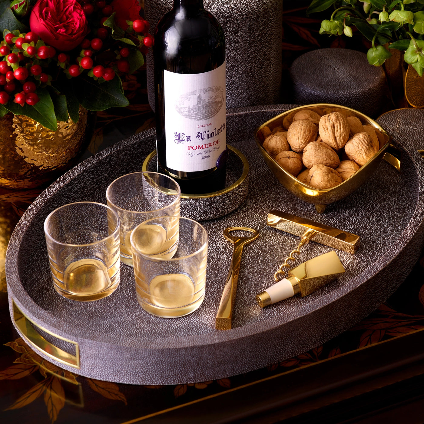 TRAY COCKTAIL MODERN SHAGREEN