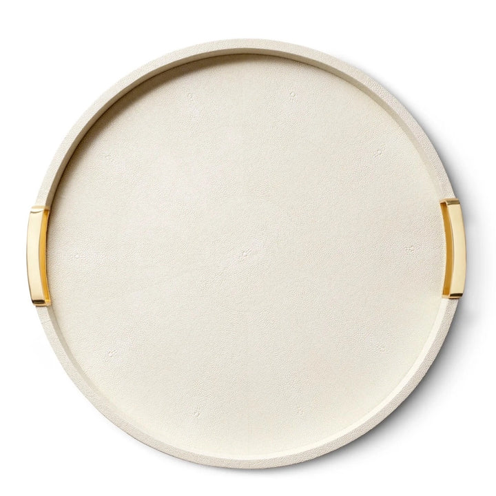 TRAY ROUND CARINA SHAGREEN CREAM SM #38911