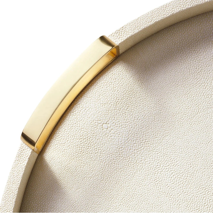 TRAY ROUND CARINA SHAGREEN CREAM SM #38911