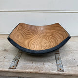 BOWL TWO TONED OAK SQUARE