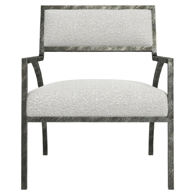 CHAIR FABRIC WITH CURVED IRON FRAME