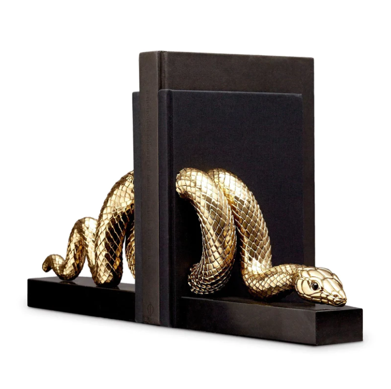 BOOKENDS SNAKE GOLD SET/2 #18135