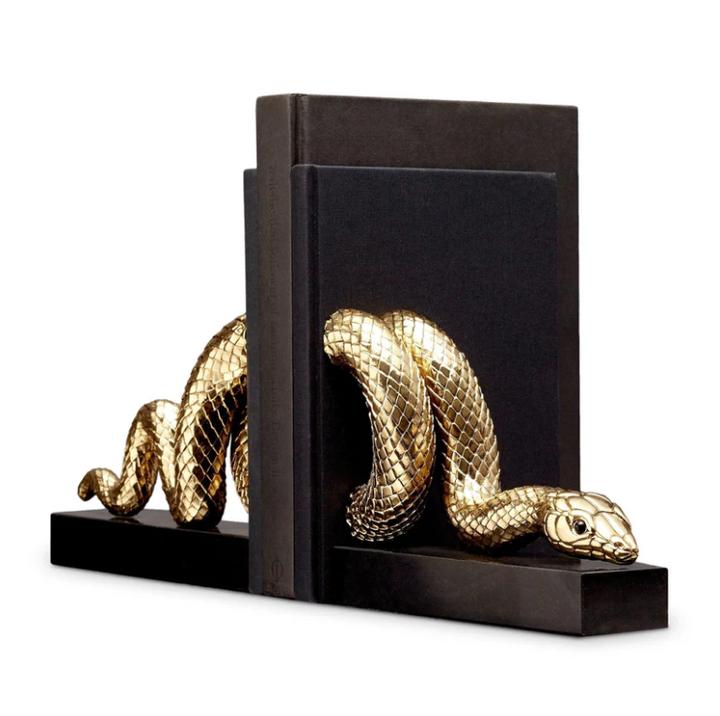 BOOKENDS SNAKE GOLD SET/2 #18135